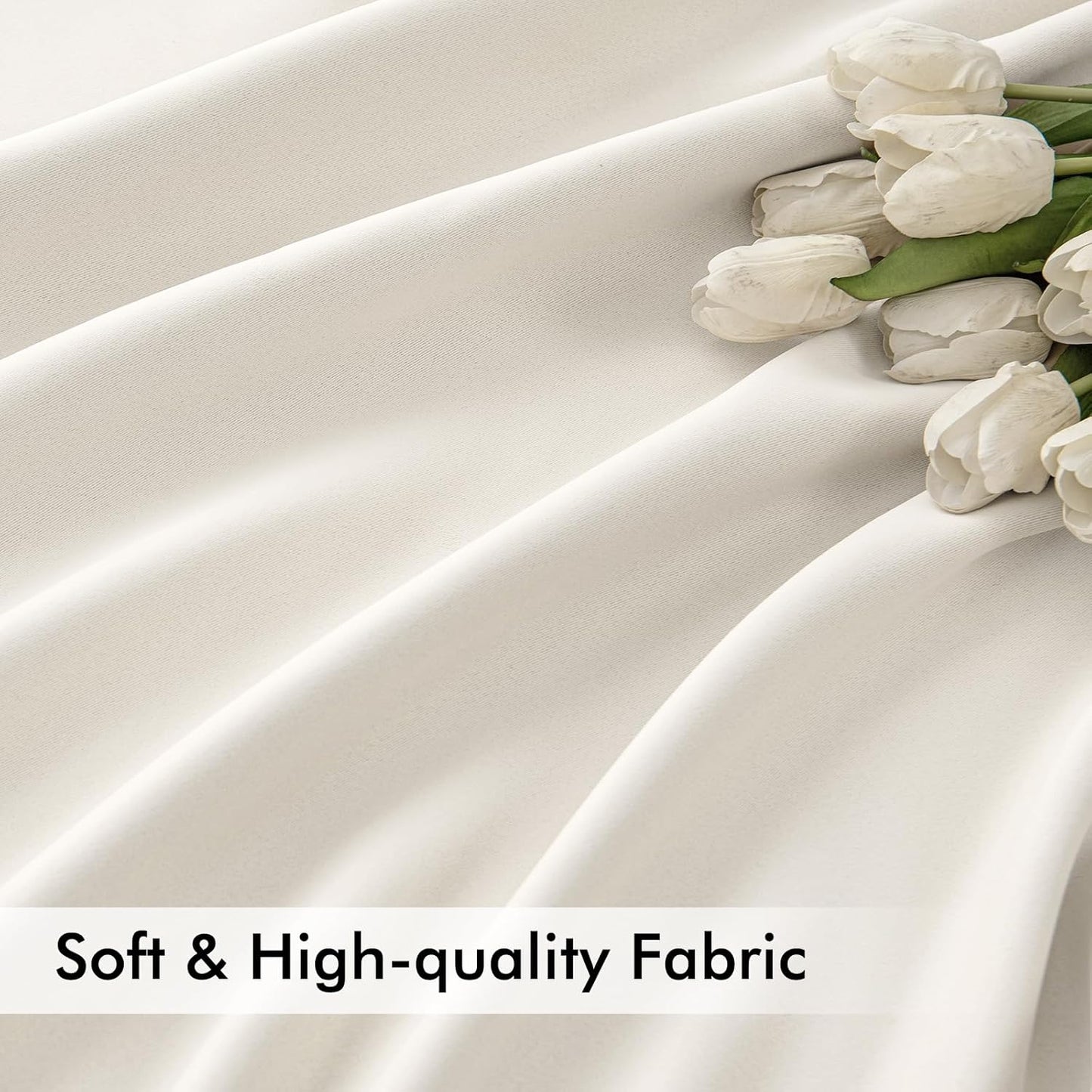 MIULEE Ivory Back Tab Blackout Curtains 102 Inch Long 2 Panels Set for Bedroom, Rod Pocket/Pinch Pleated Thermal Insulated Living Room Darkening Light Blocking Floor to Ceiling Drapes