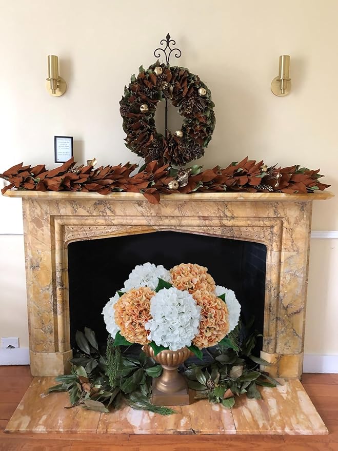ZYTUYO 5 Pcs Pure White Silk Hydrangeas Artificial Flower Boho Dried Touch 20'' Faux Hydrangeas for Indoor Home Decor Kitchen Living Room Outdoor Porch Wedding Flower Arrangement