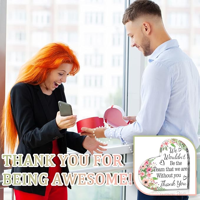 Yinder Thank You Gifts for Women Appreciation Gifts for Coworker Employee Nurse Teacher Leader Boss Inspirational Quotes Acrylic Desk Decor for Home Office Farewell Retirement