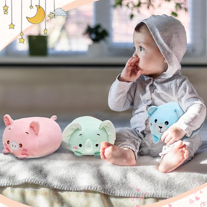 Leitee 6 Pcs Stuffed Animals Plush Bulk 8 Inch Cute Plushies Toys Plush Pillow for Boys Girls Birthday Gifts Box Toys for Classroom Prize Kids Party Favors Valentines Gifts in Bulk (Cute Animal 2)