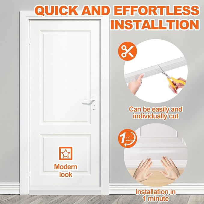 Door Draft Stopper, Door Sweep for Bottom of Door, Weather Stripping Door Seal Gap Filler Bottom Blocker Soundproof Cold Air Insulation Save Energy Installs Quickly and Easily (Transparent, 78‘’)