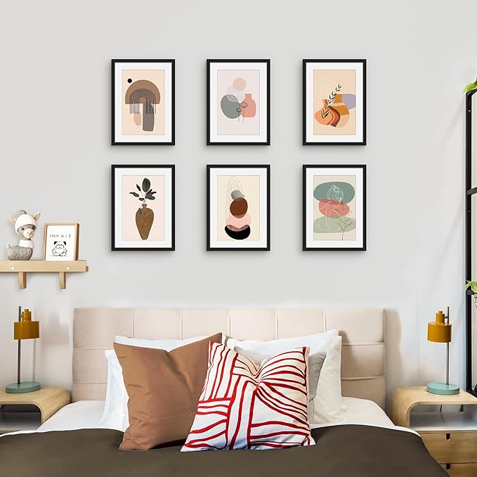 Picrit 10x14 Picture Frame Set of 12, Display 8x12 with Mat or 10x14 without Mat, Photo Frames for Wall Mounting or Table Top Display, Black