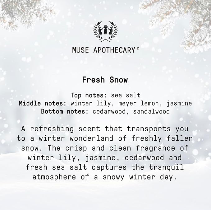 Muse Apothecary Flush Ritual - Aromatic & Refreshing Toilet Spray, Use Before You Go, 8 oz, Infused with Natural Essential Oils - Fresh Snow