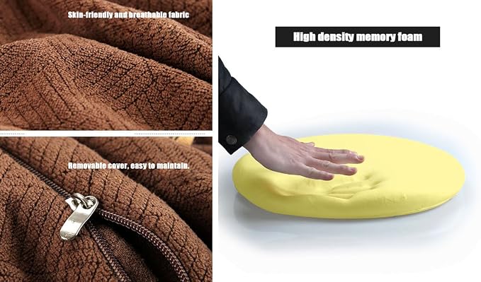 Sigmat Memory Foam Seat Cushion Anti-Slip Soft Round Stool Cushion Chair Pad 16 Inch Navy Blue, 1Count (Pack of 1)