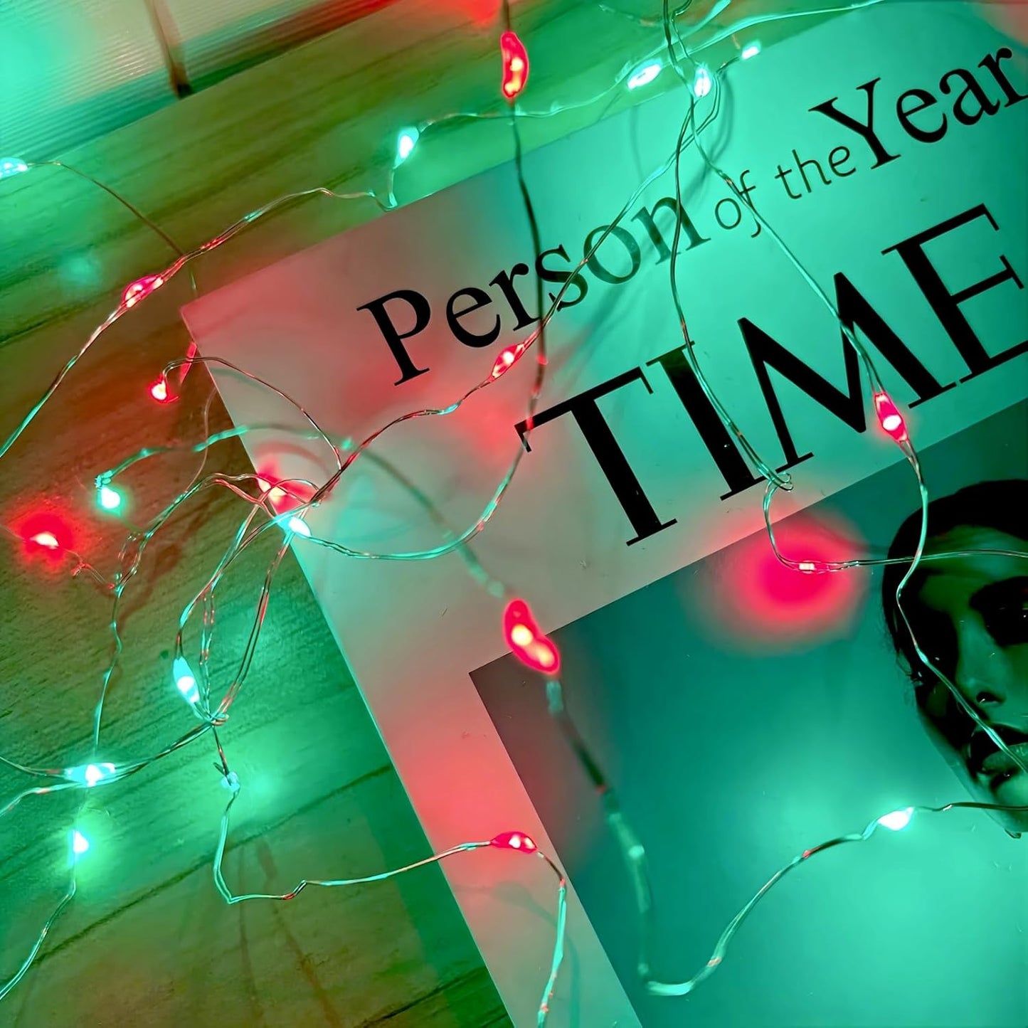 4-Pack 50 LED Fairy Lights Battery Operated with Timer, 16FT Waterproof Starry Christmas Lights Outdoor Indoor Mini Twinkle String Light for Bedroom Home Wedding Party Christmas Decor (Red and Green)