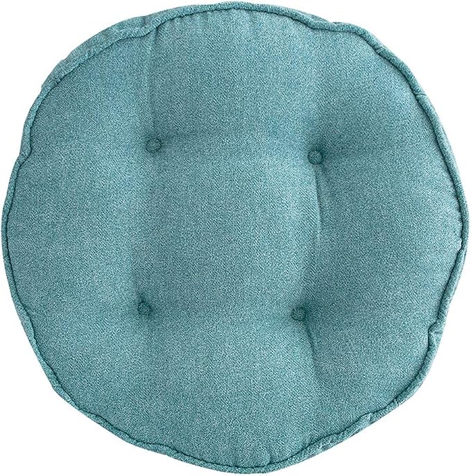 vctops Soft Chair Pads Diameter 16 inch Super Comfy Thicken Solid Color Round Seat Cushion for Kitchen Dining Room Office Chairs (Lake Blue,16" x 16")