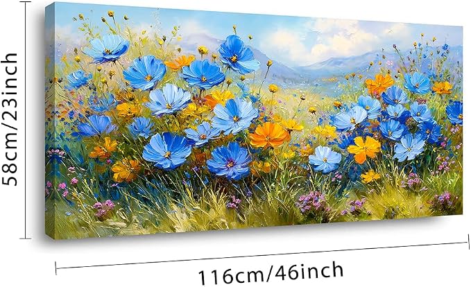 Ggaafet Bright Wildflower Wall Art for Living Room Canvas Oil Painting Prints Beautiful Floral Blooming Art Deco Pretty Flowers Artwork Office Bedroom Family Dining Room Decor Large
