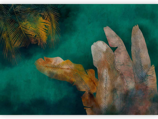 artgeist Wall Mural Jungle 173x124 in - Peel and Stick Self-Adhesive Wallpaper Removable Large Sticker Foil Wall Decor Print Picture Image Design Leaves Green Yellow Nature b-A-0825-a-a