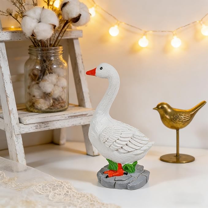 Exasinine Desk Goose Figurine 7 Inch Desk Goose Statue for Office Table Decor Home Decoration