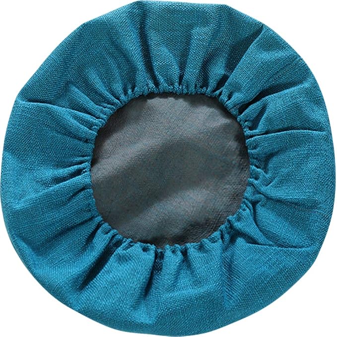 Round Floor Pillow Cover Tatami Floor Cushion Cover Straw Japanese Futon Cover Meditation Seating Ottoman Throw Protector for Living Room Indoor Outdoor Peacock Blue,19.69 inches