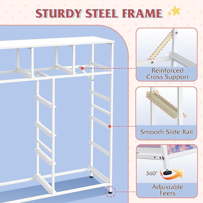 WLIVE Storage Organizer Unit with 11 Fabric Bins, Storage Drawers Organizer with Steel Frame, Tall Storage Tower Organizaton for Living Room, Hallway, Office, Tie-dye Print (Pink, Purple, Blue)