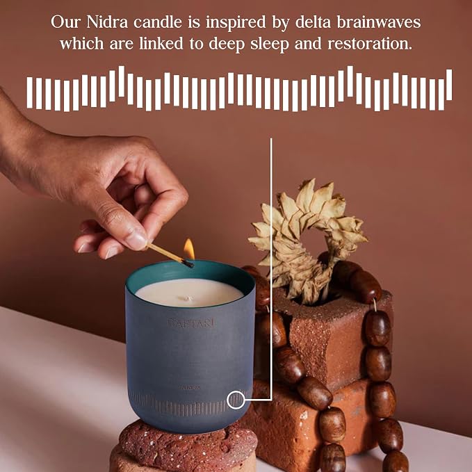 CAFTARI Nidra Scented Candle for Women & Men | Jasmine, Tuberose & Neroli | Non Toxic Candle | Premium Soy Coconut Wax Blend | Vegan Aromatherapy | Elegant Ceramic Jar | Luxury Gift | 10.5 oz
