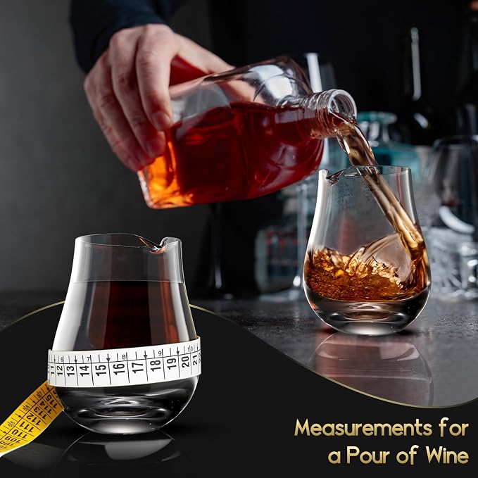 NUTRIUPS Mini Wine Carafe Set - Individual Serving Glass Decanters for Single Servings (Set of 6, 6.5oz)