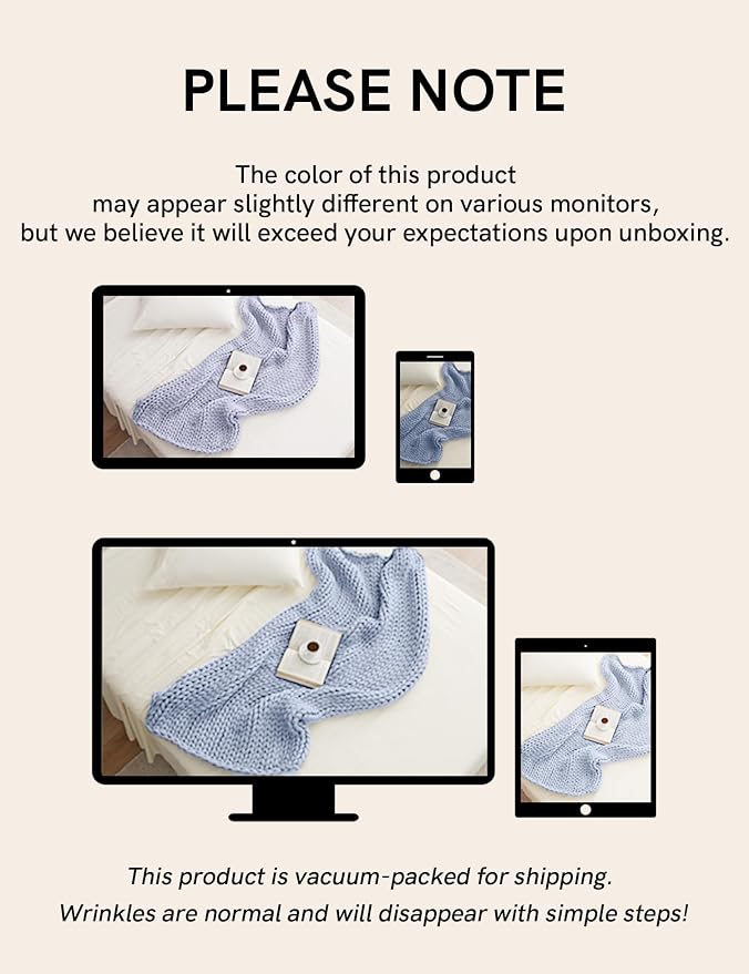 YnM Chunky Throw Blanket, Medium-Weight, Hand Knitted, Skin Friendly, Ventilated and Breathable, Machine Washable, Home Décor Piece for Couch, Sofa and Bed (Atlantis Blue, 50x70 Inch)