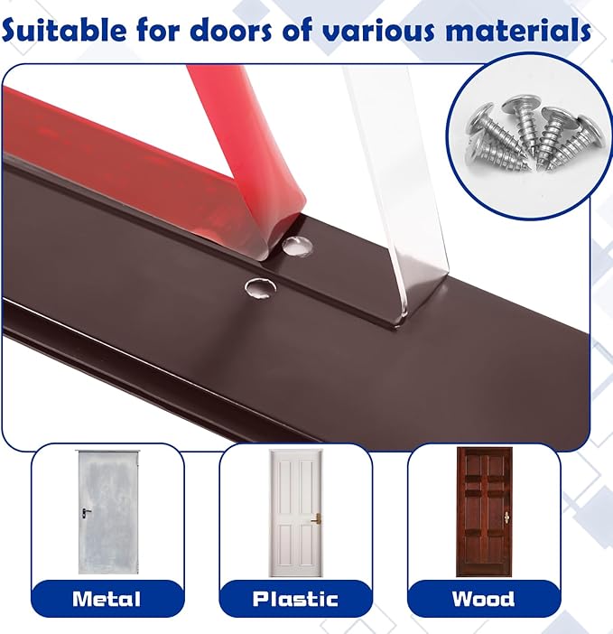 Gisafai 2 Pcs 36 Inches Metal Door Draft Stopper, Door Sweep, Mouse Stopper, Mice Seal Strip, Aluminum, Noise Blocker, Keep Rodents and Pests Out, Enhanced Weather Sealing, Easy to Install, Brown