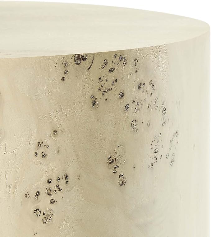 Modway EEI-6271-BLB Cosmos 16" Round Burl Wood Side Table, Bleached Burl
