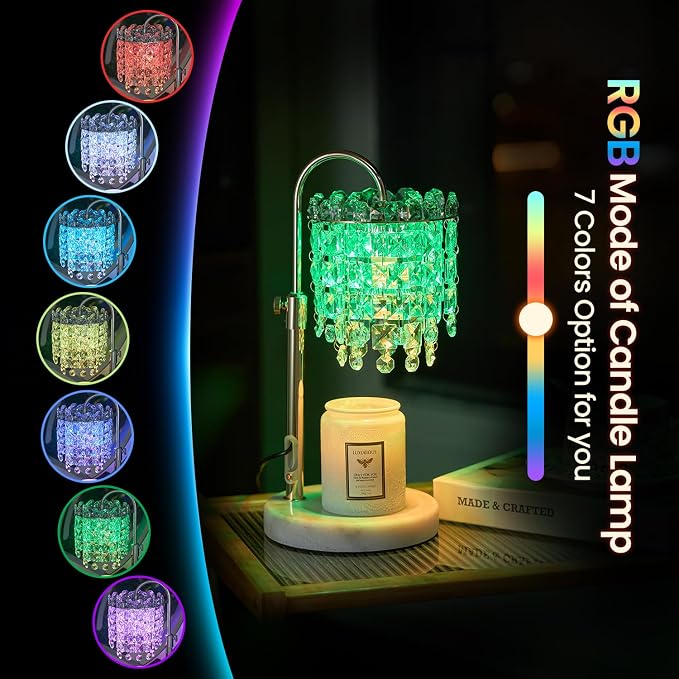 Candle Warmer Lamp with Timer Dimmer Adjustable Height for New Home Bedroom,Vintage Home Decor for Scented JaR 3 Bulbs for New Home Decor, Women Mom Christmas Birthday Gifts,Black (RGB Fgold)