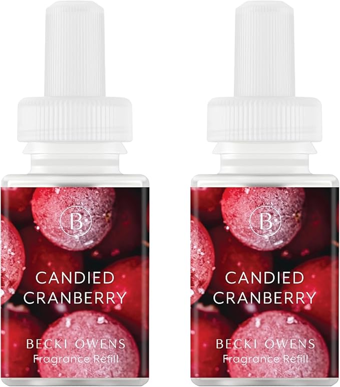 Pura & Becki Owens Home Scent Refill - Smart Home Air Diffuser Fragrance - Long-Lasting Premium Fragrance per Refill - Household Essential - Clean Diffuser Fragrance - 2 Pack, Candied Cranberry