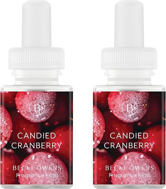Pura & Becki Owens Home Scent Refill - Smart Home Air Diffuser Fragrance - Long-Lasting Premium Fragrance per Refill - Household Essential - Clean Diffuser Fragrance - 2 Pack, Candied Cranberry