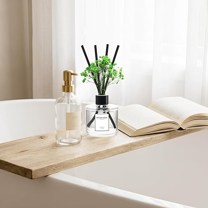 Reed Diffuser Set of 3 Pack,Lavender Eucalyptus/White Jasmine/Lemongrass Scented Oil Diffuser with Sticks(1.7 fl oz Each Pack),Air Freshener for Bedroom Bathroom Office | Shelf Decor