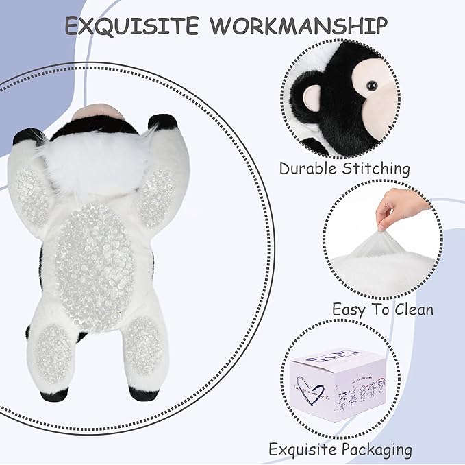 GILFWM Weighted Stuffed Animals Monkey - 21.3" Cute Toy Pillow Plushie Gifts for Kids Boys Girls & Adults, 3 lbs Soft Washable Plush Pillowfort