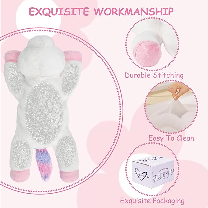 GILFWM Weighted Stuffed Animals Unicorn - 20.5" Cute Toy Pillow Plushie Gifts for Kids Boys Girls & Adults, 3 lbs Soft Washable Plush Pillowfort