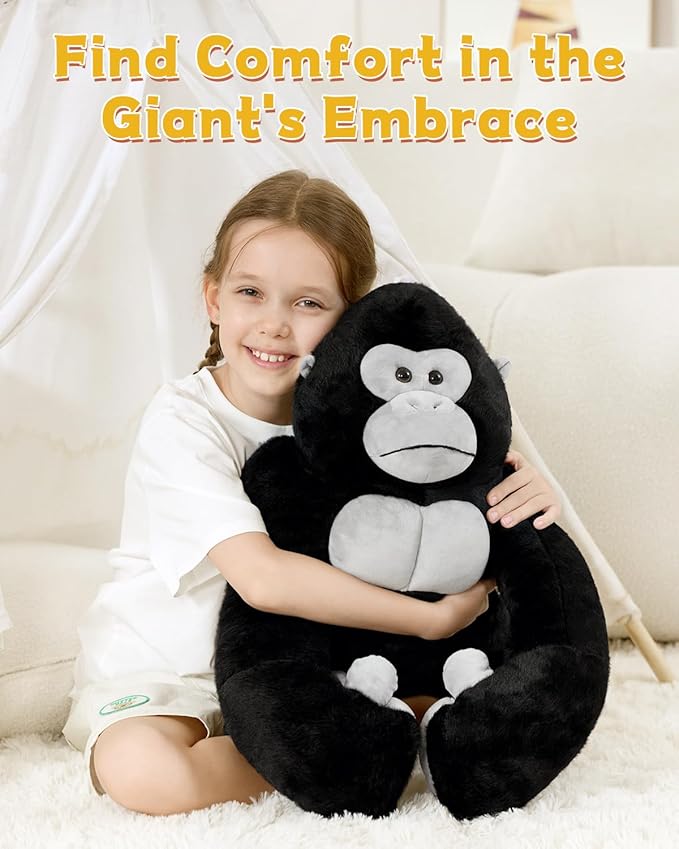 MaoGoLan Big Gorilla Stuffed Animal,23.6" Giant Gorilla Plush Toy,Soft and Cuddly Companion Plushie Gift for Gorilla Lover,Theme-Party Favor,Kids