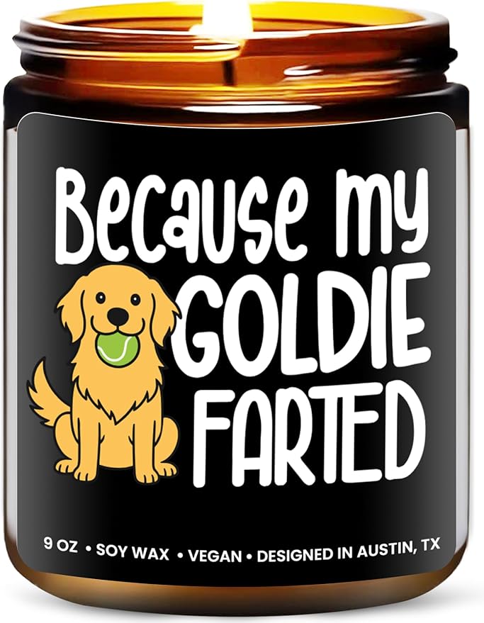 Funny Goldie Candle, Golden Retriever Gifts for Women and Men, Unique Funny Pet-Themed Gift Ideas, Best Present for Pet Lovers, Perfect Present for Dog Mom and Dog Dad, Birthday, Christmas, Gift-Ready