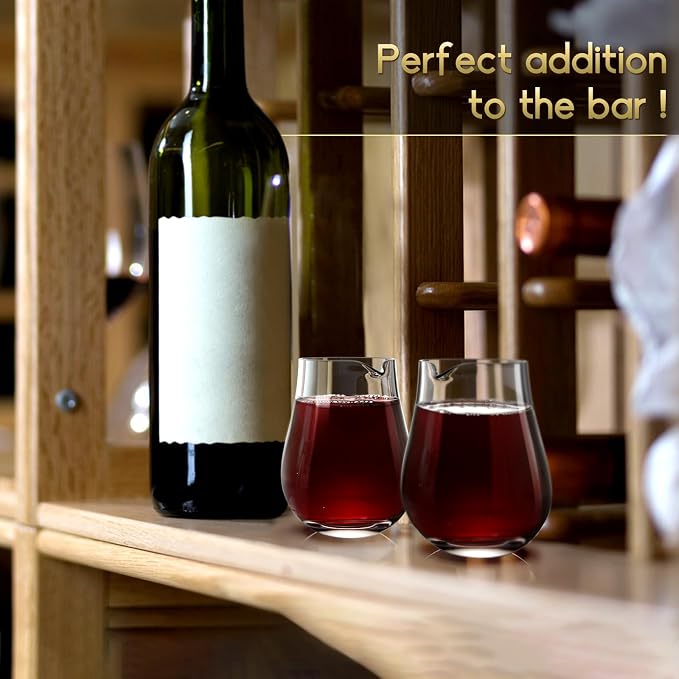 NUTRIUPS Mini Wine Carafe Set - Individual Serving Glass Decanters for Single Servings (Set of 6, 6.5oz)