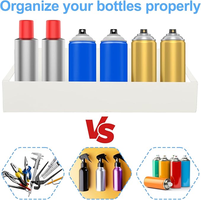 2 Pcs Magnetic Aerosol Spray Can Holder, Magnet Toolbox Bottle Holder, Wall Mounted Spray Bottle Rack, Mechanic Paint Can Organizer, Tool Box Storage Rack for Garage Home Workspace