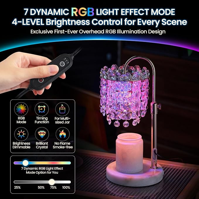 Candle Warmer Lamp with Timer Dimmer Adjustable Height for New Home Bedroom,Vintage Home Decor for Scented JaR 3 Bulbs for New Home Decor, Women Mom Christmas Birthday Gifts,Black (RGB Fgold)