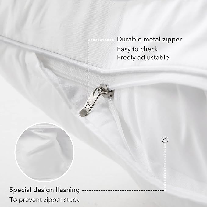 FAVRIQ 22 x 22 Pillow Inserts (Set of 2) - 22 Inch Square Interior Sofa Throw Pillow Inserts with 100% Cotton Cover - Decorative Pillow Insert White Sofa Pillow
