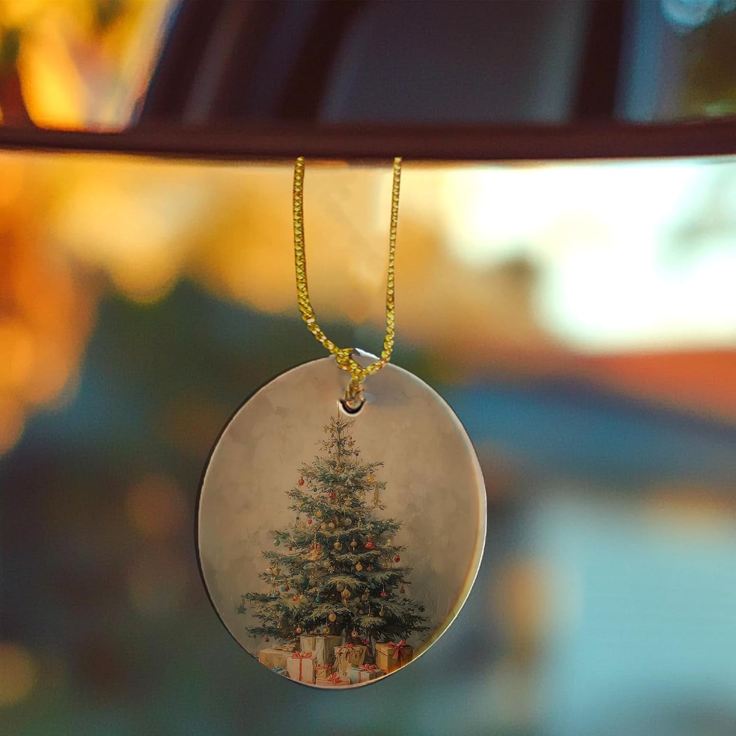 Vintage Farmhouse Christmas Ceramic Ornament Gifts, Rustic Cottagecore Winter Christmas Decorative Hanging Ornaments for Xmas Tree Holiday Party Decoration, Winter Xmas Tree Decorations