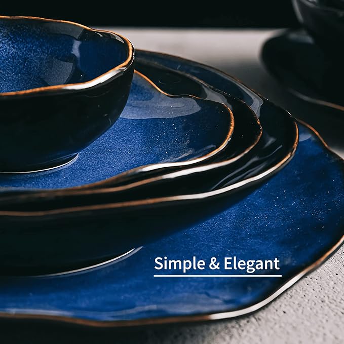 6 Inch Ceramic Decorative Bowl, Blue Reactive Glaze Key Tray | Handcrafted artisan entryway organizer. Elegant stoneware Decor.