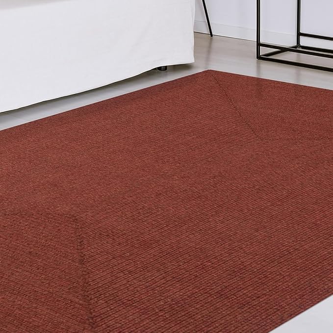 Superior Indoor Outdoor Area Rug, Handwoven Reversible Braided Home Decor for Living Room, Kitchen, Dining Room Floors, Patio, Front Porch, Deck, Modern, Boho, Farmhouse Style, 8' x 10', Brick