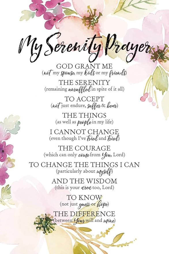 DEXSA My Serenity Prayer Wood Plaque with Inspiring Quotes 6"x9" - Elegant Frame Wall & Tabletop Decoration | Easel & Hanging Hook | Christian Family Religious Home Decor Saying | Made in the USA