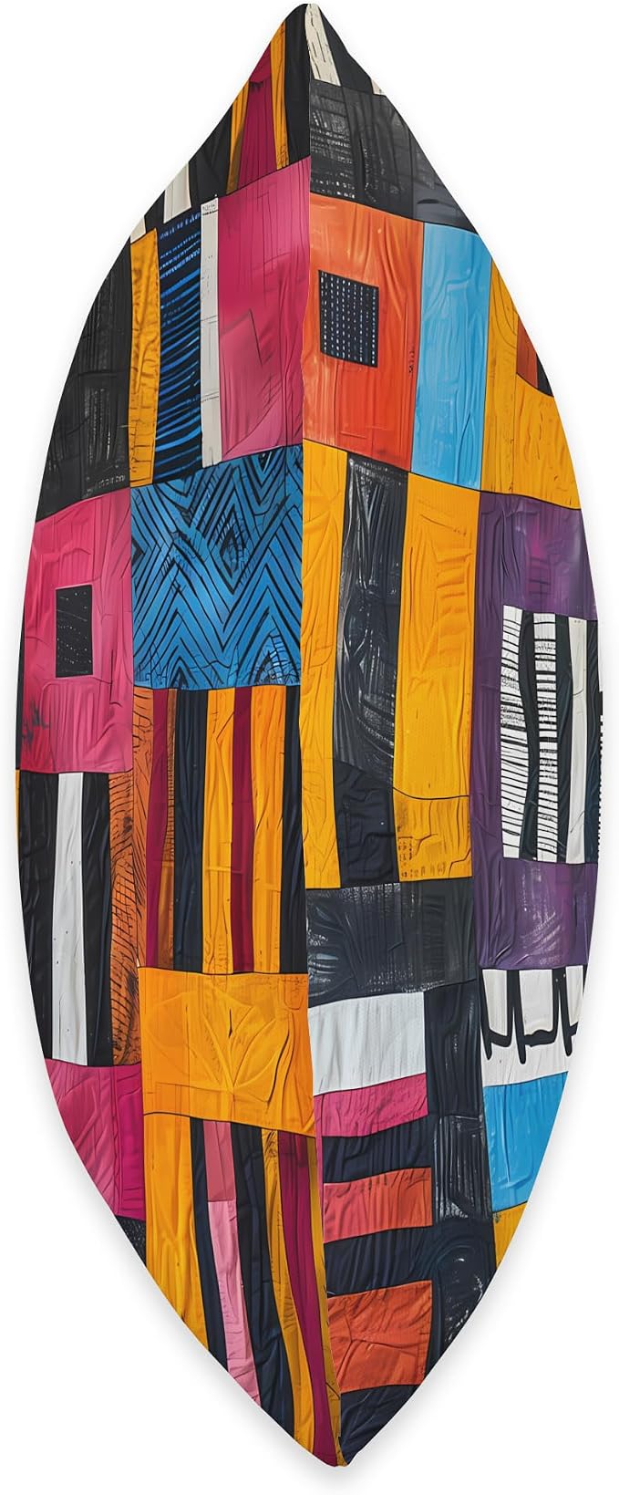 African Mudcloth Color Block Design Throw Pillow