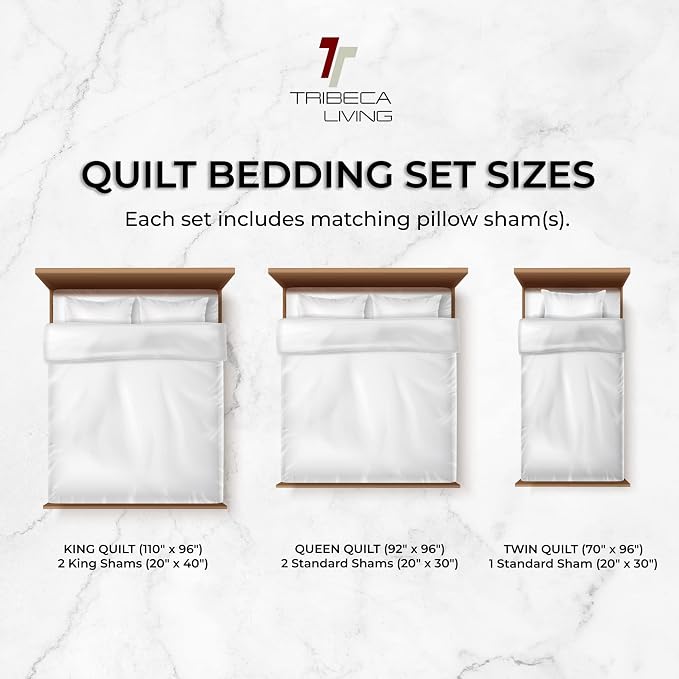 Tribeca Living Lugano Oversized Velvet Quilt Set - All Season, Extra Large, 3 Piece Queen Size Comforter Set with 2 Pillow Shams in Gold Honeycomb Pattern 260GSM