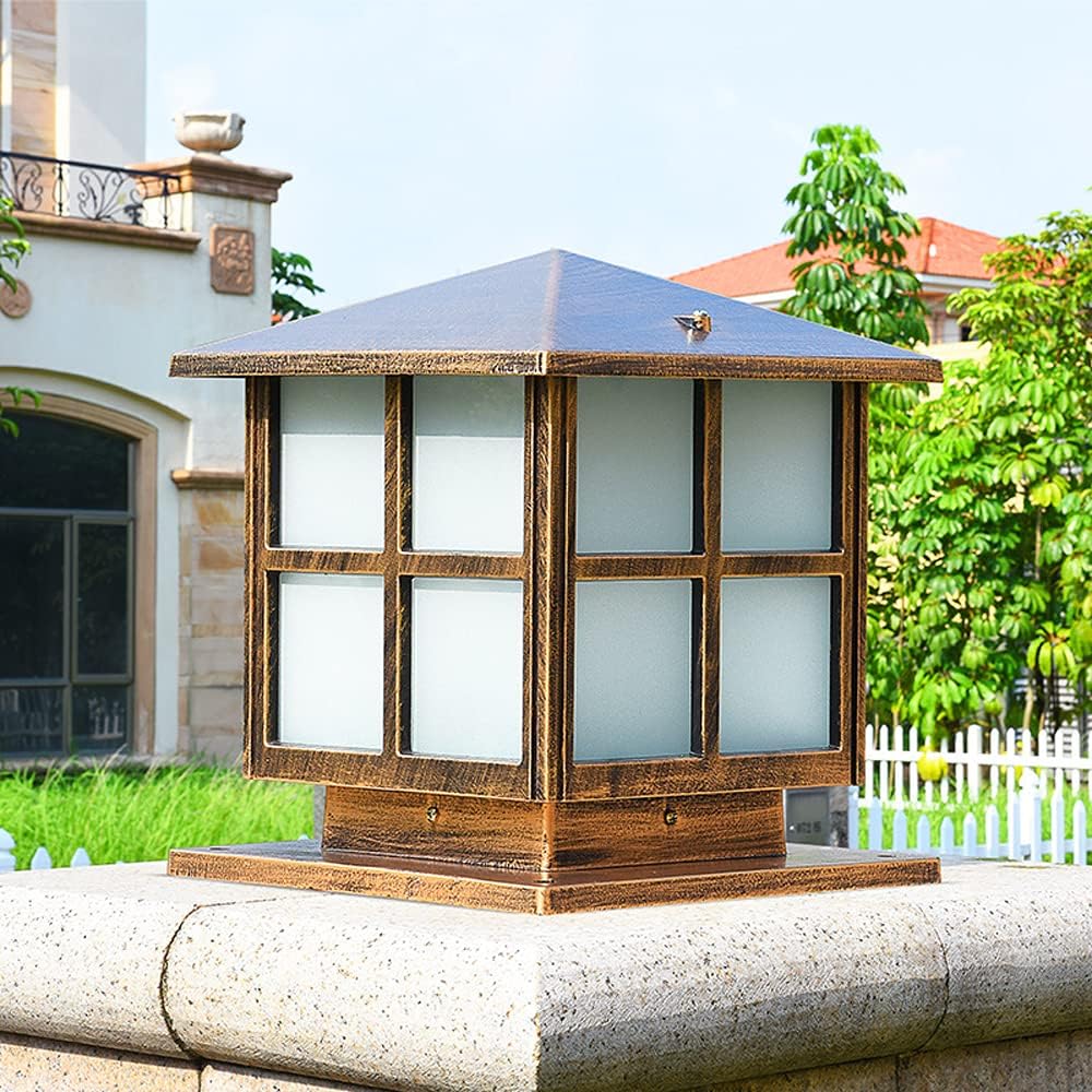 SLAWA Outdoor Post Lights Fixture, Modern Yard Entry Outdoor Column Lights with Aluminum Housing, Patio Pillar Lights Outdoor with Tempered Glass, IP65 Waterproof