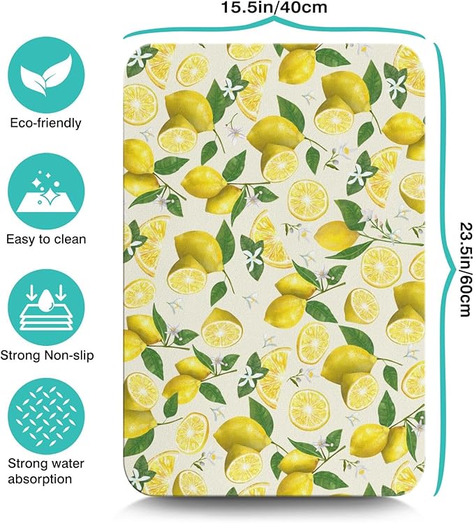 Fun Coffee Mat 23inx15in,Coffee Bar Mat for Countertops,Absorbent Hide Stain Anti-Slip Coffee Bar Accessories Fit Under Coffee Machine Mat,dish Drying Mats for Kitchen