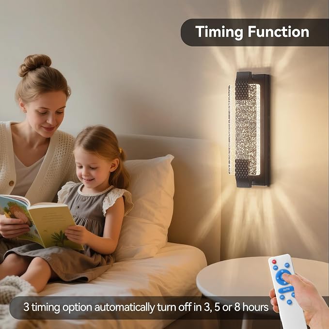 camuucci Battery Operated Wall Sconce Rechargeable Battery Powered 12000mAh Wall Light Indoor Not Hardwired Wall Lamp Fixtures for Bedroom Living Room 1Pack