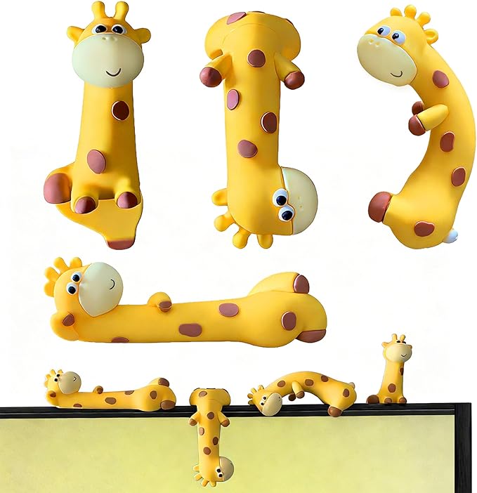 Funny Resin Desk Giraffe Decor 4 PCS, Mini Cute Giraffe Figurines for Computer Monitor, Car Dashboard and Rearview Mirror, Office Desk, Photo Frame Decorations Accessories & Housewarming Gifts