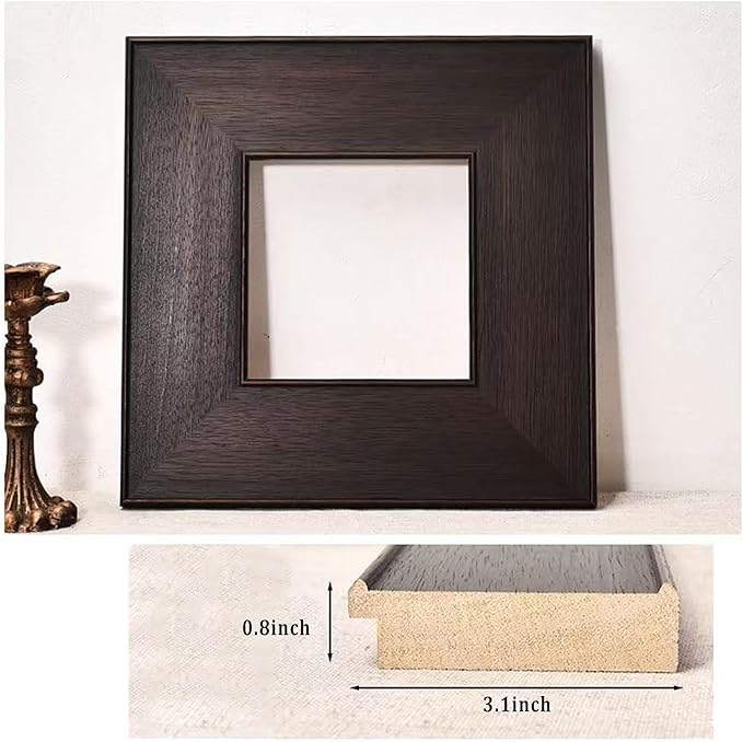 CANFRAVAS DIY Wood Plein Air Frame for Canvas 16x24, 3.1" Wide Antique Canvas Floater Frames, Vintage Canvas Floating Frame, Ornate Picture Frames (16"x24", Black Walnut)