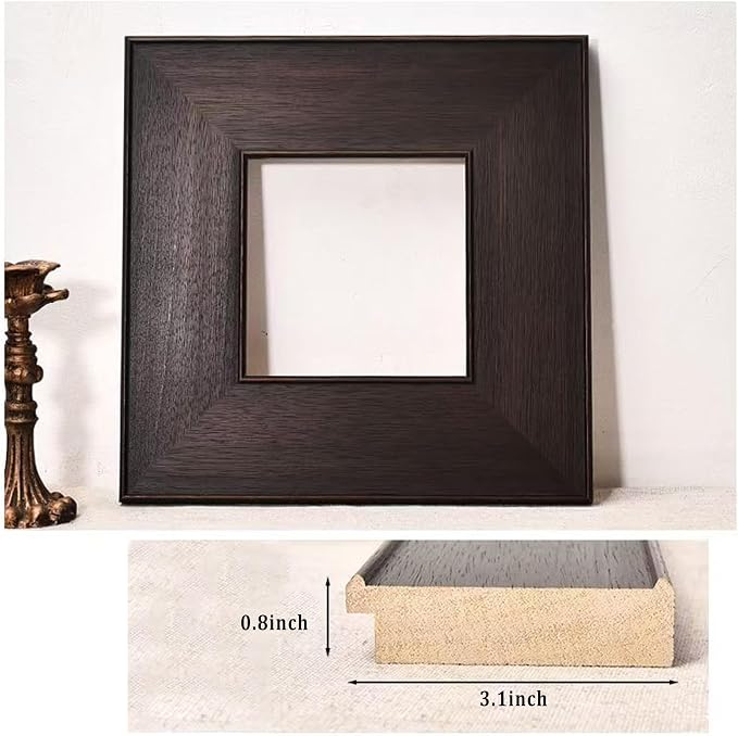 CANFRAVAS DIY Wood Plein Air Frame for Canvas 30x40, 3.1" Wide Antique Canvas Floater Frames, Vintage Canvas Floating Frame, Ornate Picture Frames (30"x40", Black Walnut)