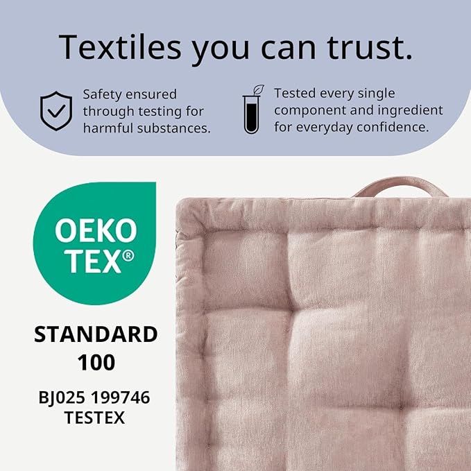 Intelligent Design Azza Floor Pillow, Large Cushions Sitting for Adults, Floor Pillow for Meditation or Yoga, Lustrous Chenille Tufted with Scalloped Edges for Bench/Chair Cushion, 24"x24"x5" Blush