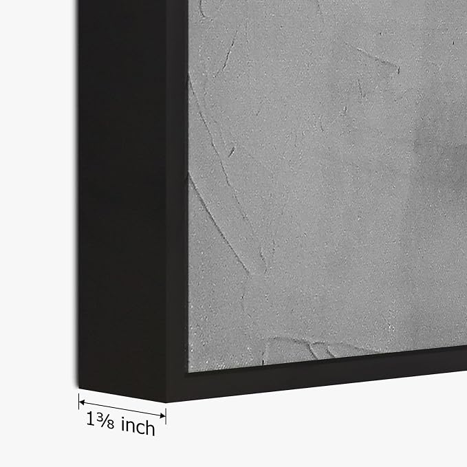 SAFERRYHOME Abstract Textured Framed Canvas Wall Art, Neutral Minimalist Wall Decor Modern Art Prints, Black Gold Wall Painting Artwork Pictures for Living Room,Bedroom,Dining Room,Office, 24"x36"x3