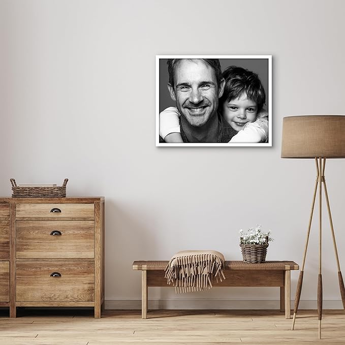 Americanflat 17x22 Picture Frame with Polished Plexiglass - Streamline Collection - Thin Border Picture Frame for Wall Display - Hanging Hardware Included - White