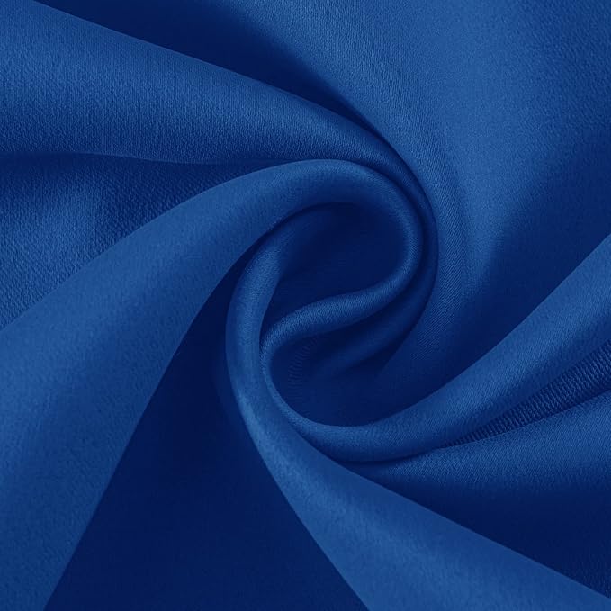 Joydeco Blackout Curtains 63 Inch Length 2 Panels Set, Thermal Insulated Long Curtains& Drapes 2 Burg, Room Darkening Grommet Drapes for Living Room Bedroom Window (W52 x L63 Inch, Royal Blue)