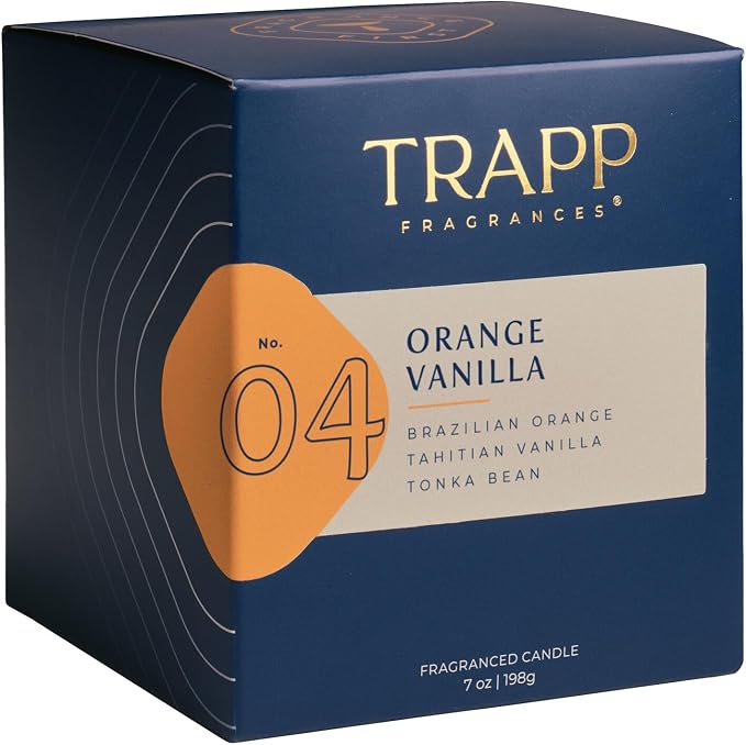 Trapp - No. 4 Orange Vanilla - 7 oz. Signature Candle - Aromatic Home Fragrance with Fruity Scent of Brazilian Orange, Tahitian Vanilla, & Tonka Bean Notes - Petrolatum Wax