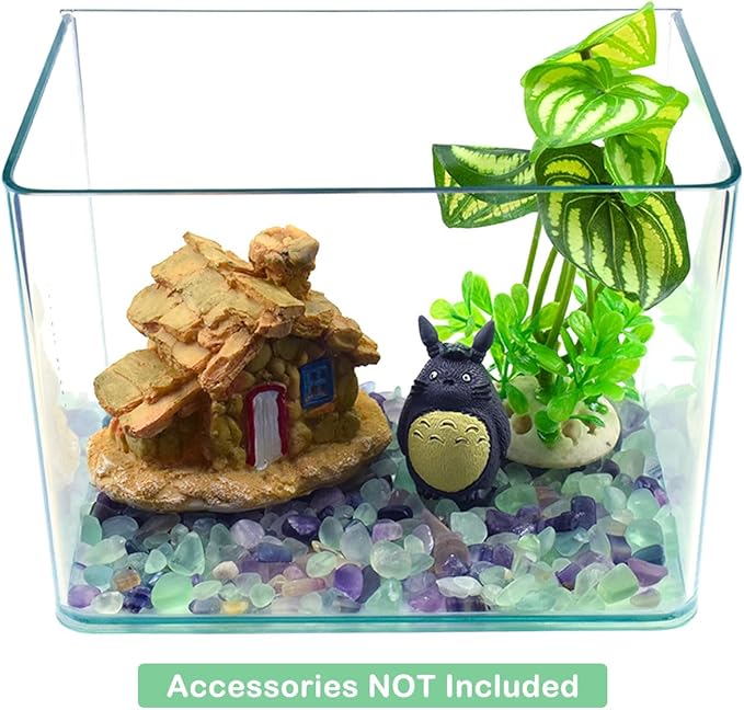 WAYBER Decorative Crystal Pebbles, 2 Lbs/920g (Fill 1.8 Cups) Natural Quartz Stones Aquarium Gravel Sea Glass Rock Sand for Vase Fillers/Fish Turtle Tank/Succulent Plants Decoration